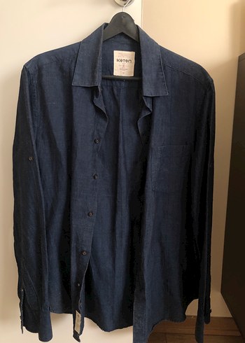 Lacivert Denim Erkek Gömlek