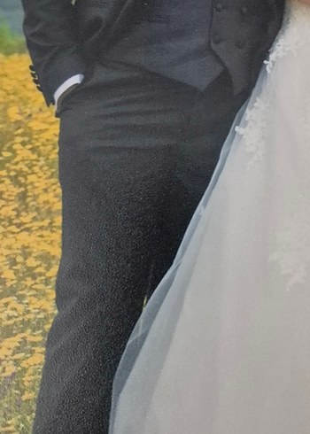 Siyah Damatlık Takım Elbise, İnce Kesim, Notched Yaka - Görsel 2