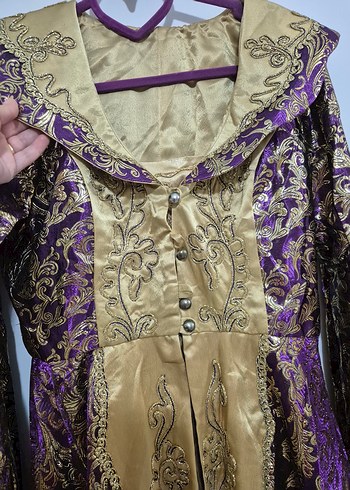 Uzun Mor Drapeli Kadın Kına Elbisesi - Görsel 5