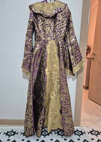 Uzun Mor Drapeli Kadın Kına Elbisesi - Görsel 3