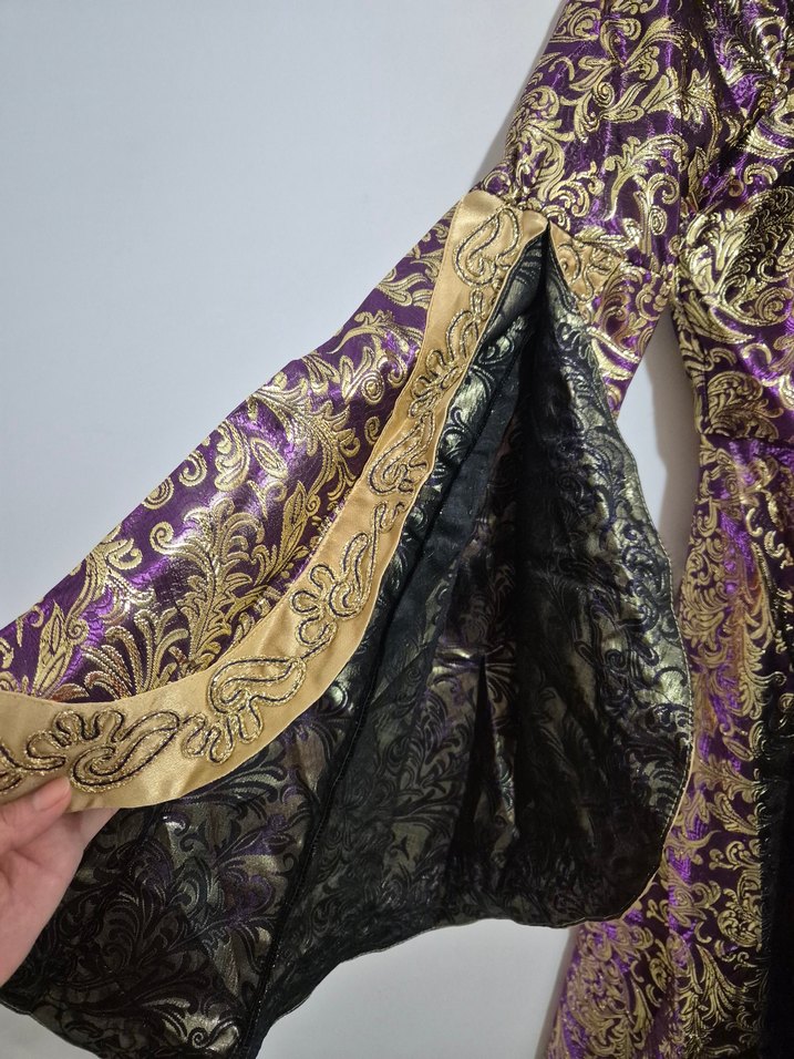 Uzun Mor Drapeli  Kadın Kına Elbisesi - Görsel 4