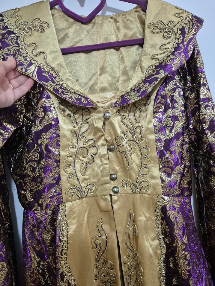 Uzun Mor Drapeli  Kadın Kına Elbisesi - Görsel 5