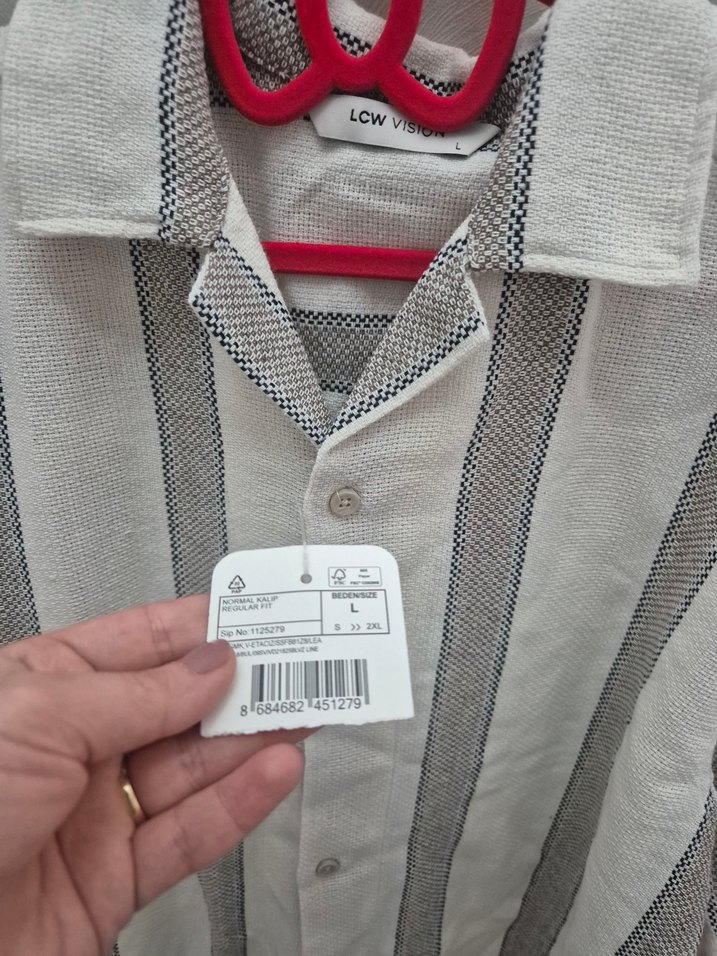LCW Vision Erkek Kısa Kollu Çizgili Gömlek - Görsel 4