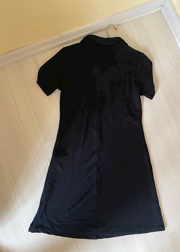 Siyah Midi Kısa Kollu Fitted Elbise - Görsel 4