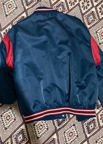 Bershka Lacivert Denim Bomber Ceket - Görsel 5