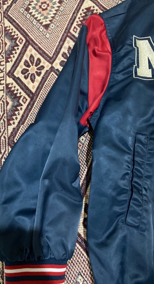 Bershka Lacivert Denim Bomber Ceket - Görsel 3