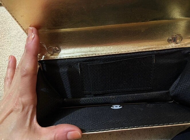 Beden altın Renk Gold Portföy Çanta