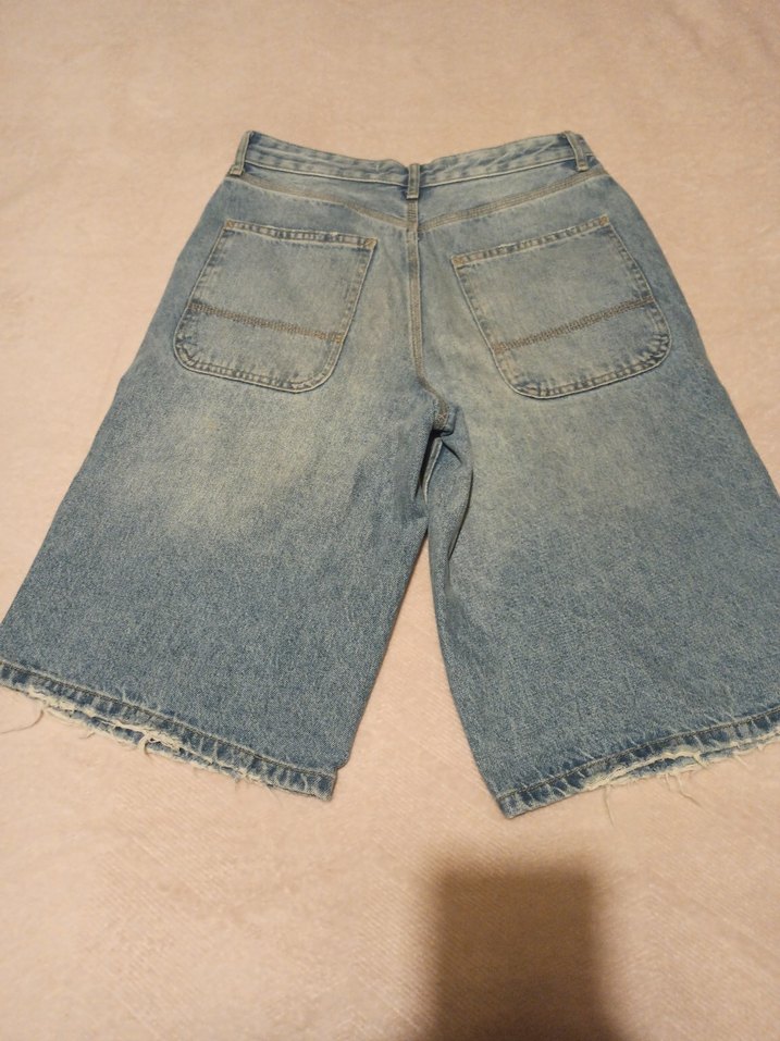 Bej Midi Boy Salaş erkek Denim Şort - Görsel 4