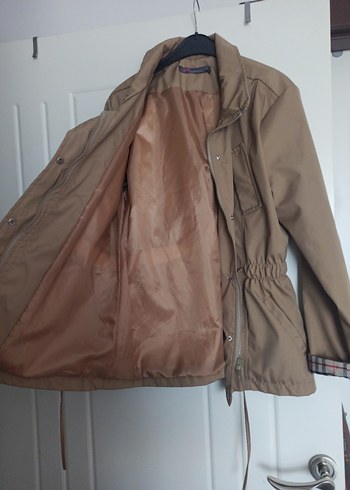 Bej Beli Bağcıklı Kadın Ceket - Görsel 5