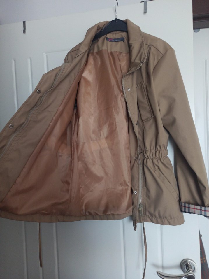 Bej Beli Bağcıklı Kadın Ceket - Görsel 5