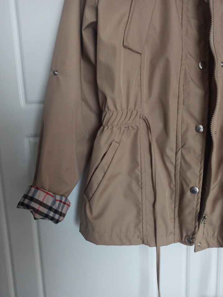 Bej Beli Bağcıklı Kadın Ceket - Görsel 2