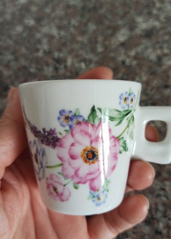 Pastel Çiçek Desenli Porselen Fincan Takımı - Görsel 2