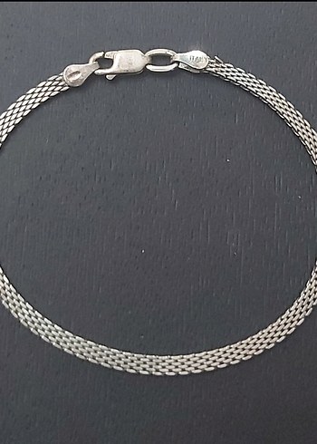 Diğer 925 Ayar Gümüş Yılan Desenli Zincir Detaylı Kadın Bileklik