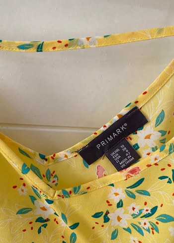 m Beden sarı Renk Sarı Çiçek Detaylı Primark Askılı Bluz