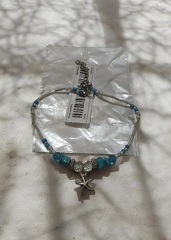 Boncuklu Turkuaz Deniz Yıldızı Halhal - Görsel 2