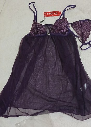 Miorre Mor Mini Güpürlü Strappy Gecelik - Görsel 2