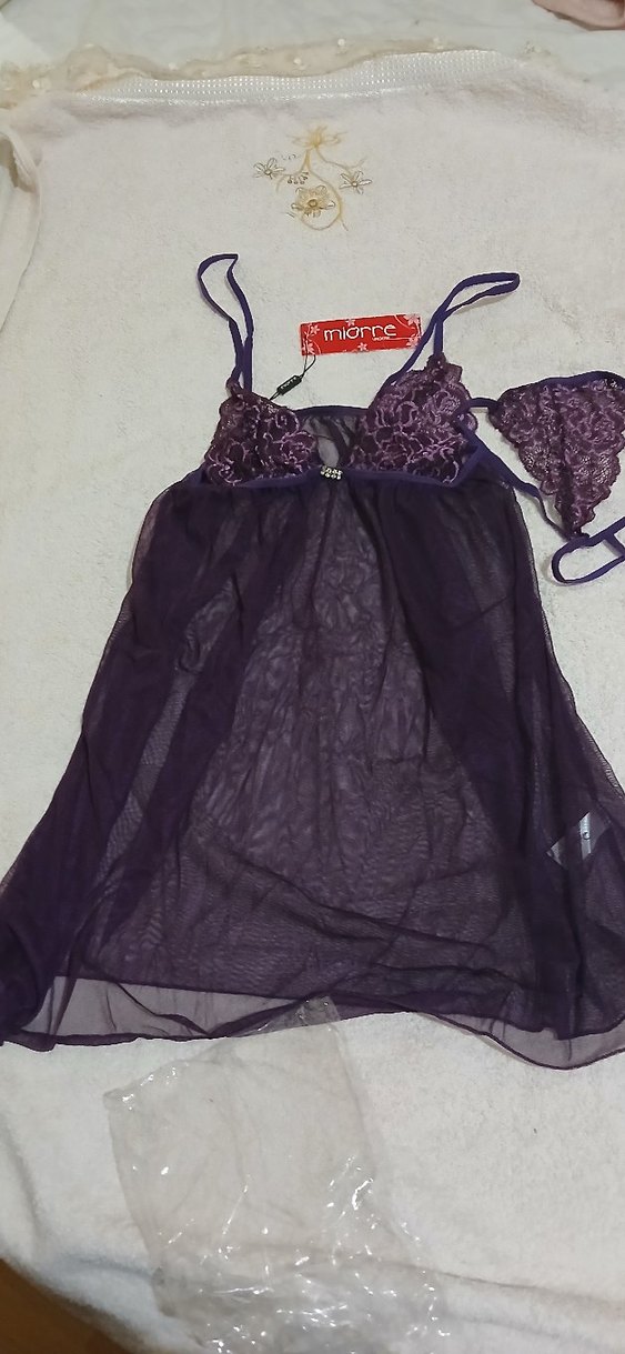 Miorre Mor Mini Güpürlü Strappy Gecelik - Görsel 2