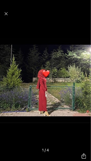 Kırmızı tesettür elbise