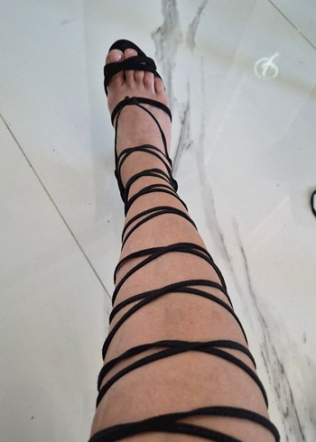 Diğer Siyah Bağcıklı gladyatör Süet Stiletto çizme