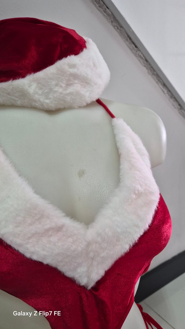 yılbaşı noel baba şapkalı fantazi gecelik - Görsel 5