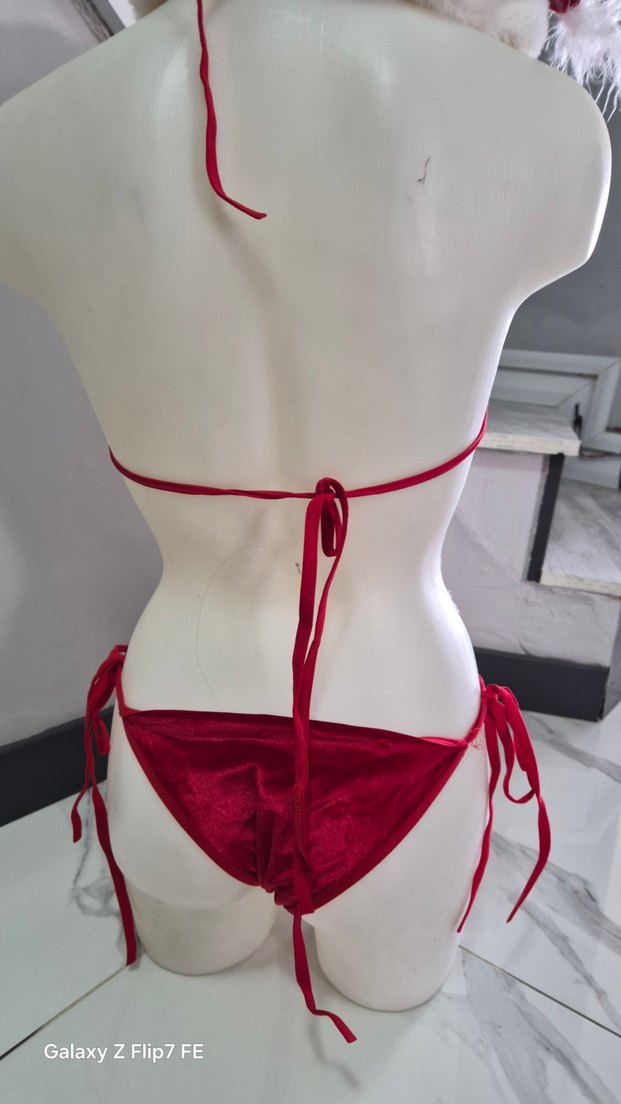 yılbaşı noel baba şapkalı fantazi gecelik - Görsel 4