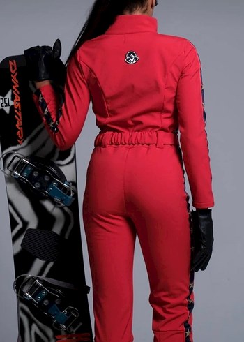 Kemerli Kırmızı Kayak tulumu - Görsel 2