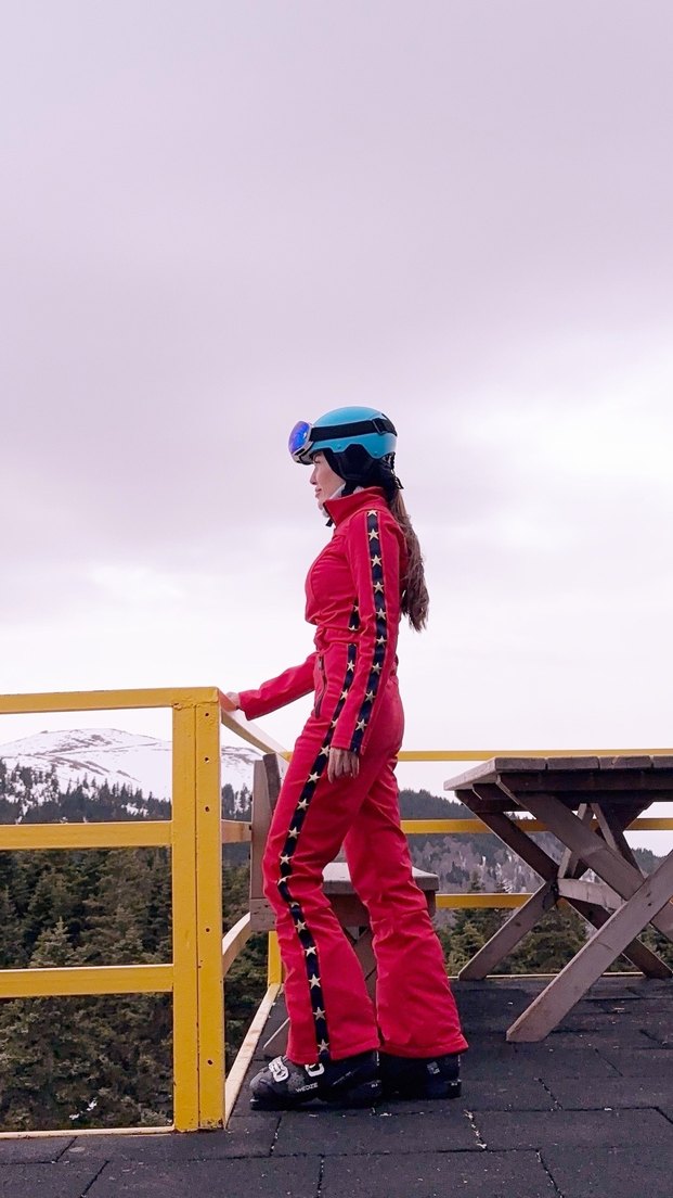 Kemerli Kırmızı Kayak tulumu - Görsel 5