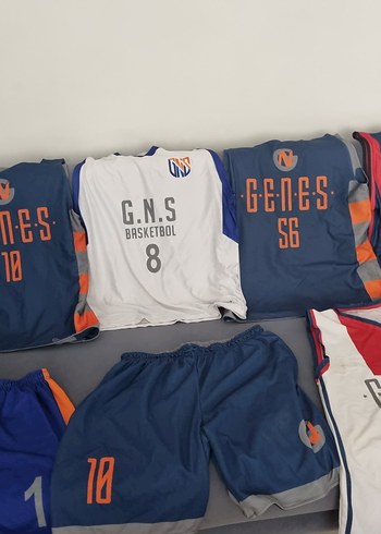 Erkek Mavi Gri Baskılı Kısa Kollu Spor Forma