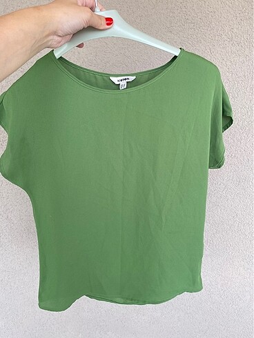 xs Beden yeşil Renk Koton şifon bluz
