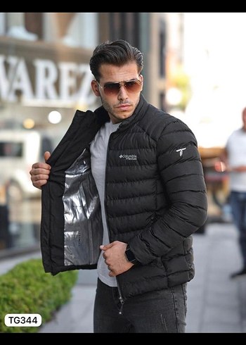 Siyah Erkek Kısa Mont, Fermuarlı, Regular Fit