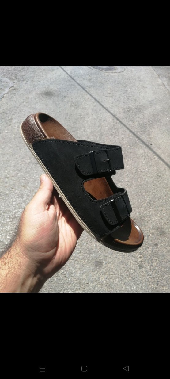 Kahverengi Erkek Terlik, Tokalı, Rahat - Görsel 2