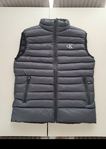 Calvin Klein Gri Erkek Fermuarlı Yelek