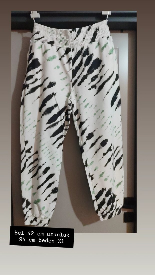 ADİL IŞIK Kadın Gri Batik Desenli kapşonlu Sweatshirt takım - Görsel 3