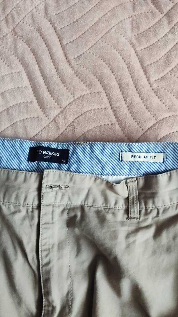 Bej Keten Erkek Pantolon Regular Fit - Görsel 2