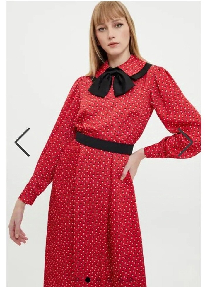 Emzirme kırmızı saten elbise  Mert arslan tasarımı  - Görsel 3