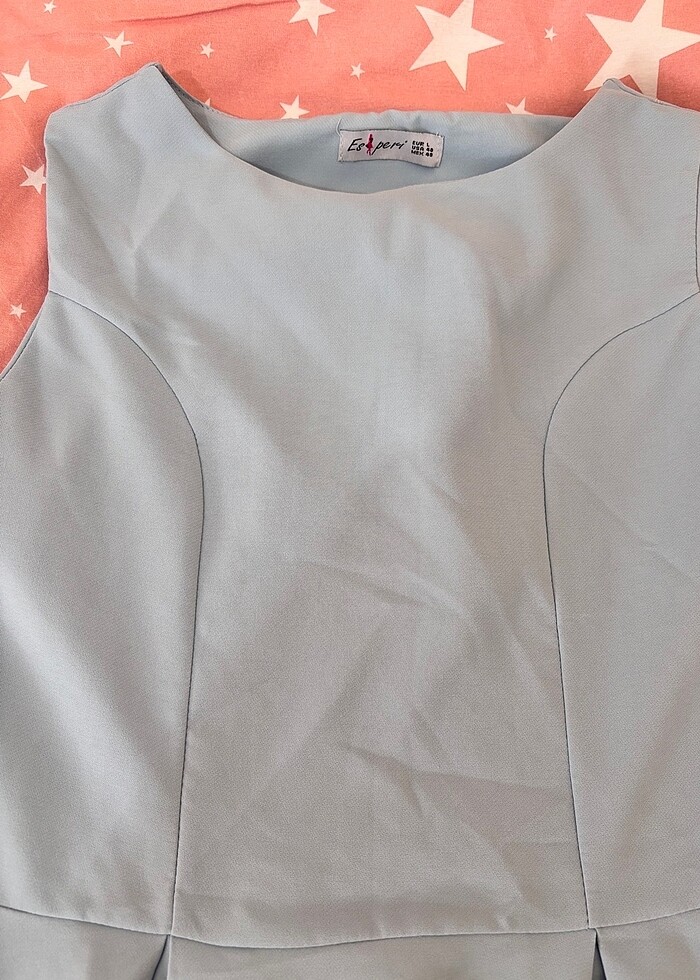 Bebe mavisi midi boy elbise - Görsel 2