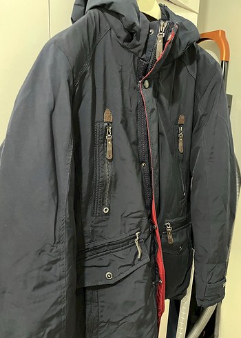 Erkek Lacivert Kapüşonlu Bigazzi Mont - Görsel 3