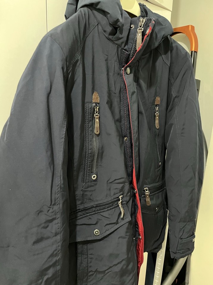 Erkek Lacivert Kapüşonlu Bigazzi Mont - Görsel 3