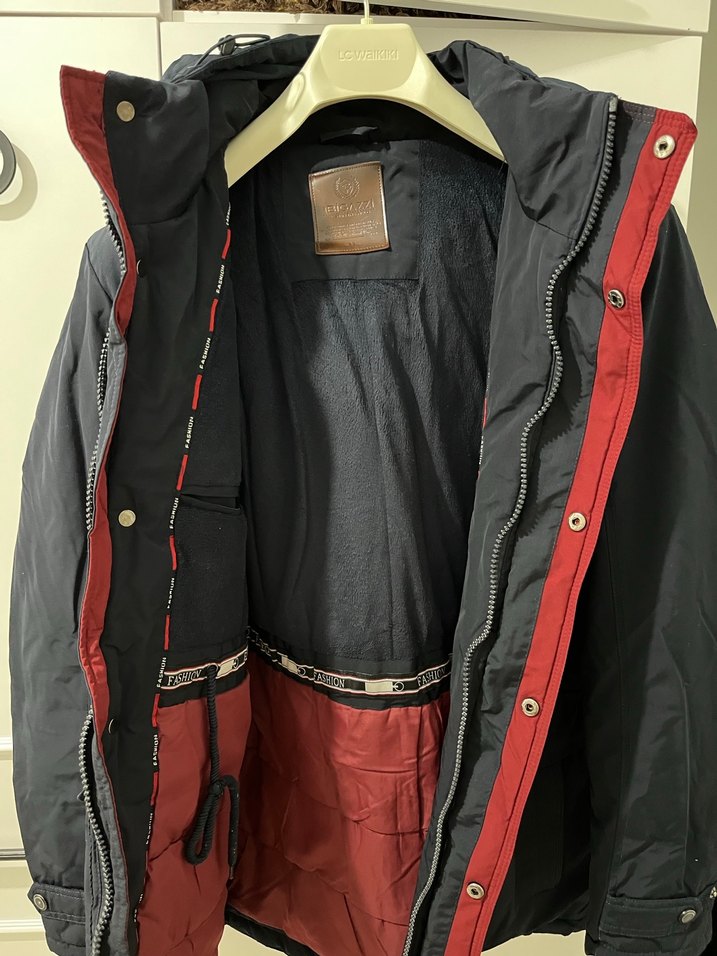 Erkek Lacivert Kapüşonlu Bigazzi Mont - Görsel 4