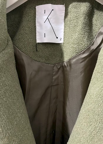 Düğmeli Haki Midi Kadın Kaban - Görsel 2