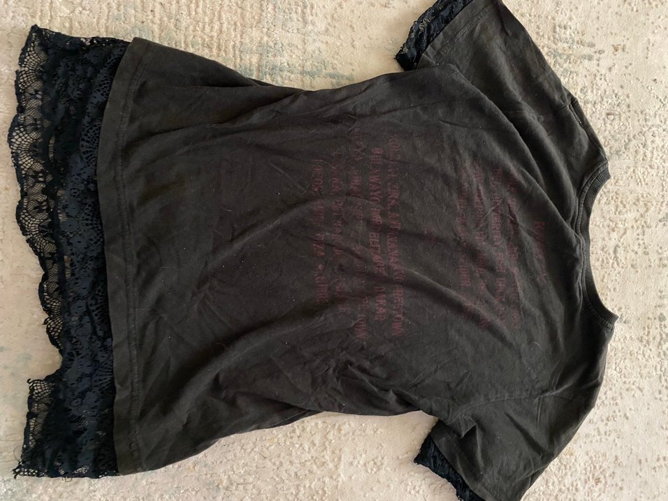 Kısa Kollu Siyah Punk Tişört - Görsel 3