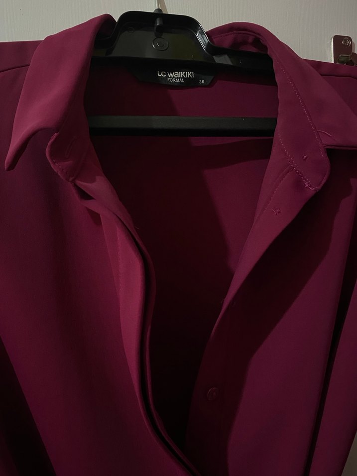 Bordo Midi Boy Salaş Kadın Elbise - Görsel 2