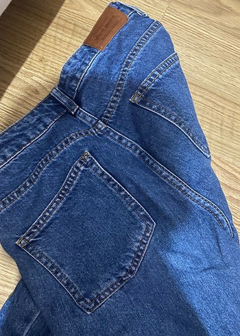 Kadın Mavi Normal Kesim Midi Denim Pantolon - Görsel 3