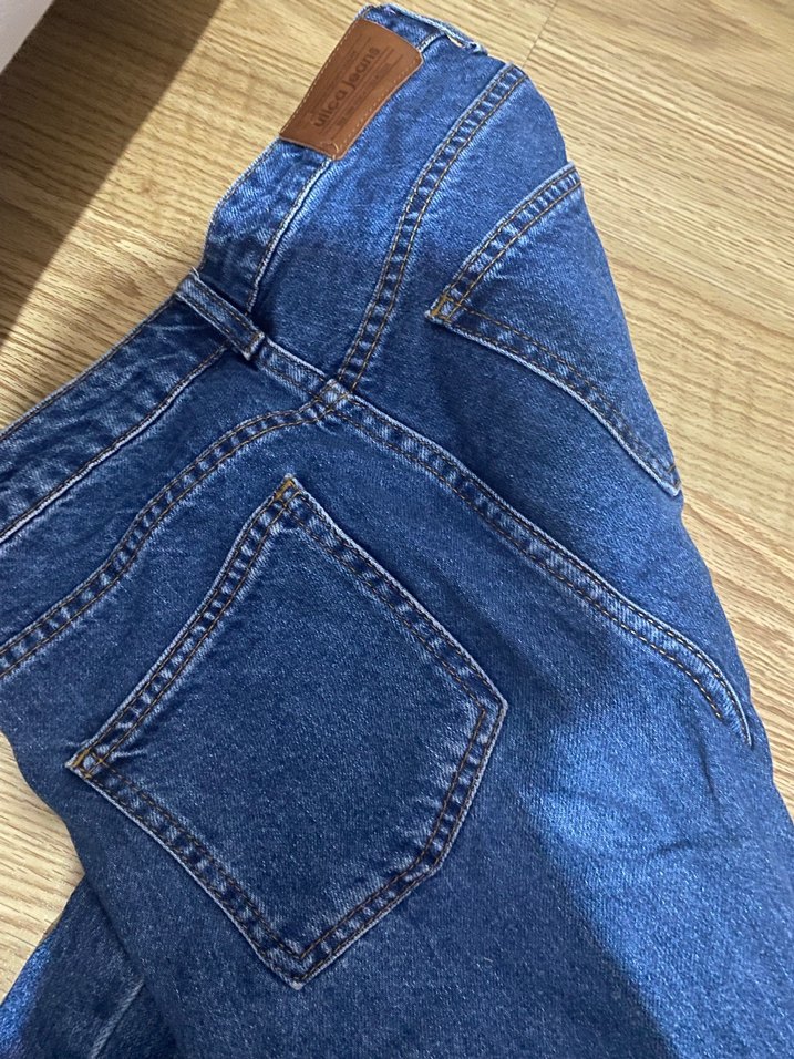 Kadın Mavi Normal Kesim Midi Denim Pantolon - Görsel 3