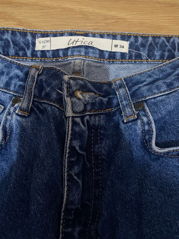 Kadın Mavi Normal Kesim Midi Denim Pantolon - Görsel 2