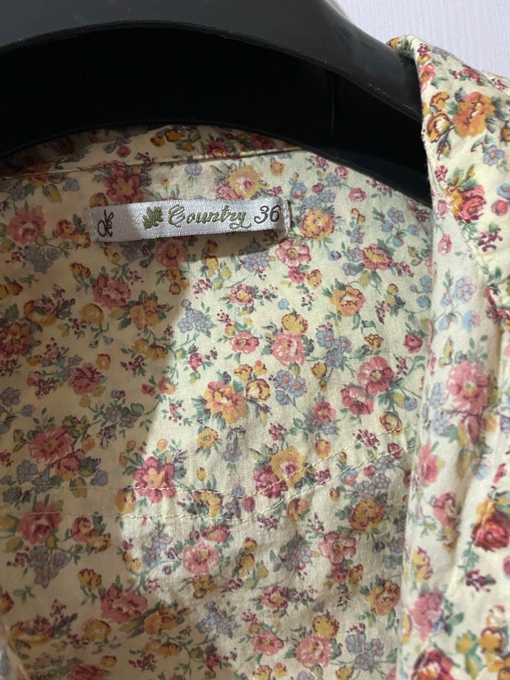 Çiçek Desenli Düğmeli Kadın Gömlek - Görsel 5