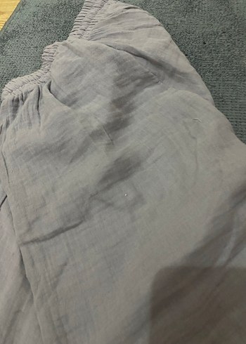 Gri Keten Rahat Kesim Kadın Pantolon - Görsel 3