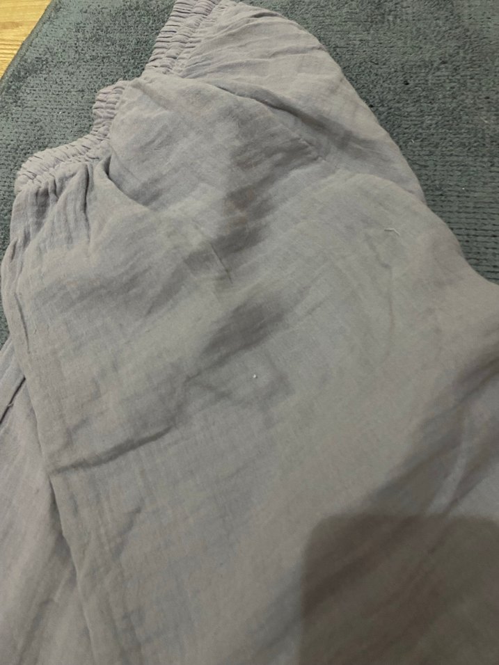 Gri Keten Rahat Kesim Kadın Pantolon - Görsel 3