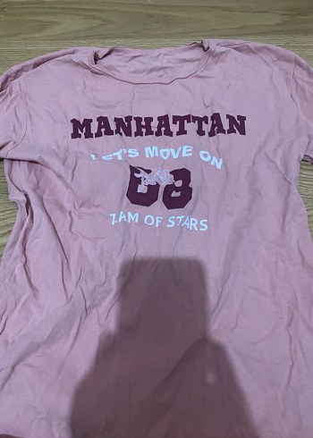 Pembe Baskılı Kız Tişörtü, Kısa Kollu, Pamuk - Görsel 2