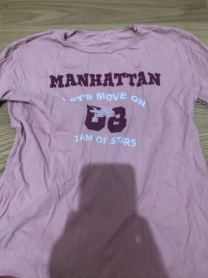 Pembe Baskılı Kız Tişörtü, Kısa Kollu, Pamuk - Görsel 2